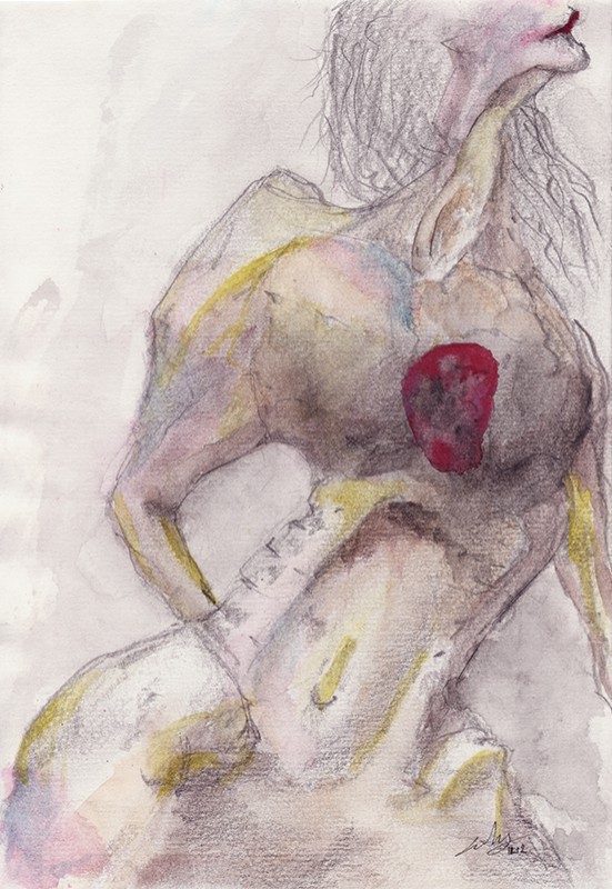 Γραφίτης, μολύβι ακουαρέλας σε χαρτί, 20.5 x 14 εκ, 2012. © Κυριάκος Παπαγεωργίου