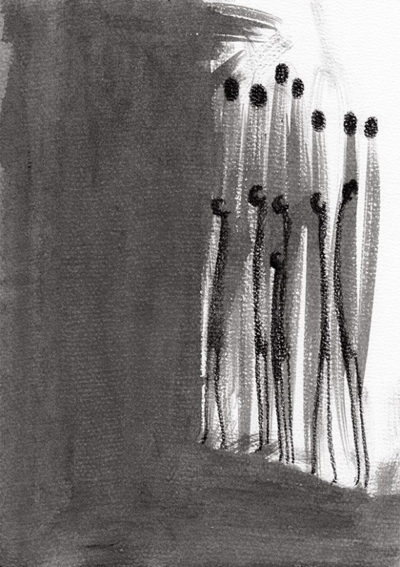 Charcoal, acrylic on paper, 29.2 x 20.8 cm, 2013. © Kyriakos Papageorgiou