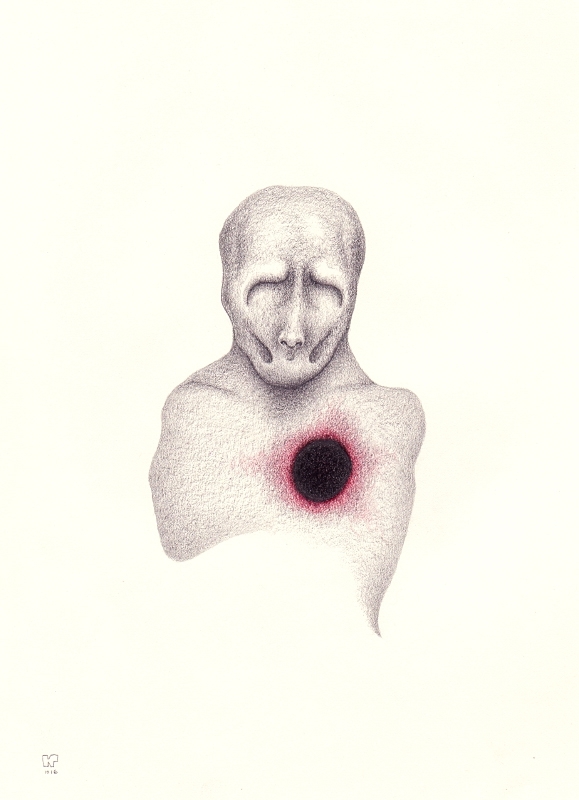 Graphite, coloured pencil on paper, 26 x 18 cm, 2016. © Kyriakos Papageorgiou