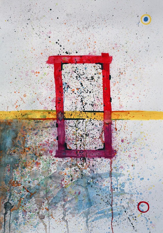 Watercolour pencil, paper tape on paper, 58.5 x 41.5 cm, 2012. © Kyriakos Papageorgiou