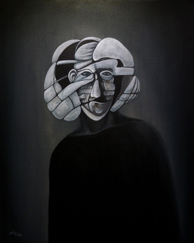 Graphite, acrylic on canvas, 50 x 40 cm, 2014. © Kyriakos Papageorgiou