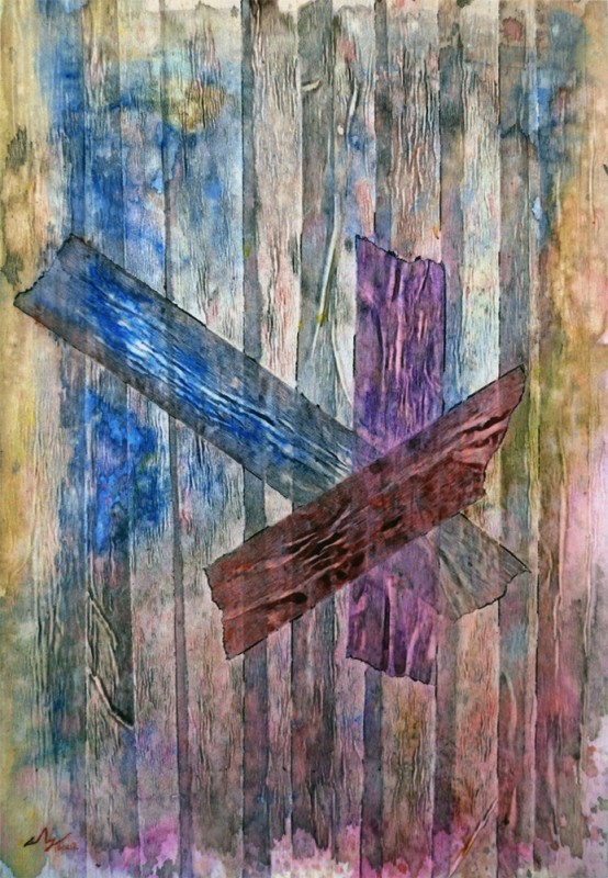 Μολύβι ακουαρέλας, χαρτοταινία σε χαρτί, 29.5 x 20.5 εκ, 2012. © Κυριάκος Παπαγεωργίου