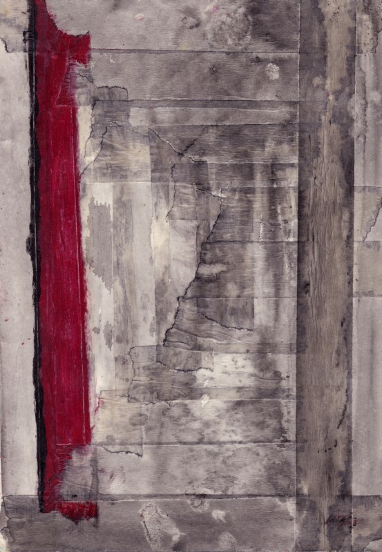 Μολύβι ακουαρέλας, χαρτοταινία σε χαρτί, 29.5 x 20.5 εκ, 2012. © Κυριάκος Παπαγεωργίου