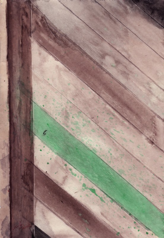 Μολύβι ακουαρέλας, χαρτοταινία σε χαρτί, 29.5 x 20.5 εκ, 2012. © Κυριάκος Παπαγεωργίου