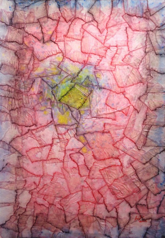 Μολύβι ακουαρέλας, χαρτοταινία σε χαρτί, 29.5 x 20.5 εκ, 2012. © Κυριάκος Παπαγεωργίου