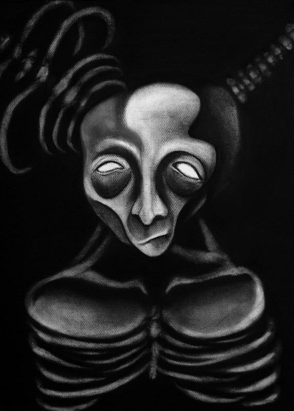 Κάρβουνο σε χαρτί, 80 x 60 εκ, 2014. © Κυριάκος Παπαγεωργίου