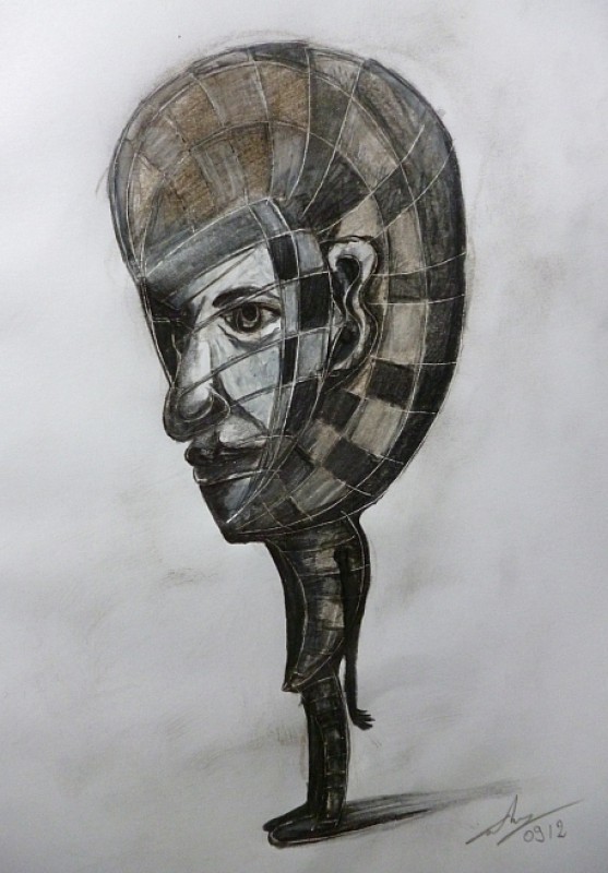 Γραφίτης, χρωματιστό μολύβι σε χαρτί, 2012. © Κυριάκος Παπαγεωργίου