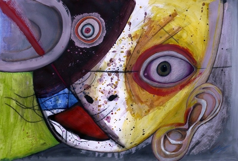 Charcoal, acrylic, coloured pencil on paper, 2012. © Kyriakos Papageorgiou