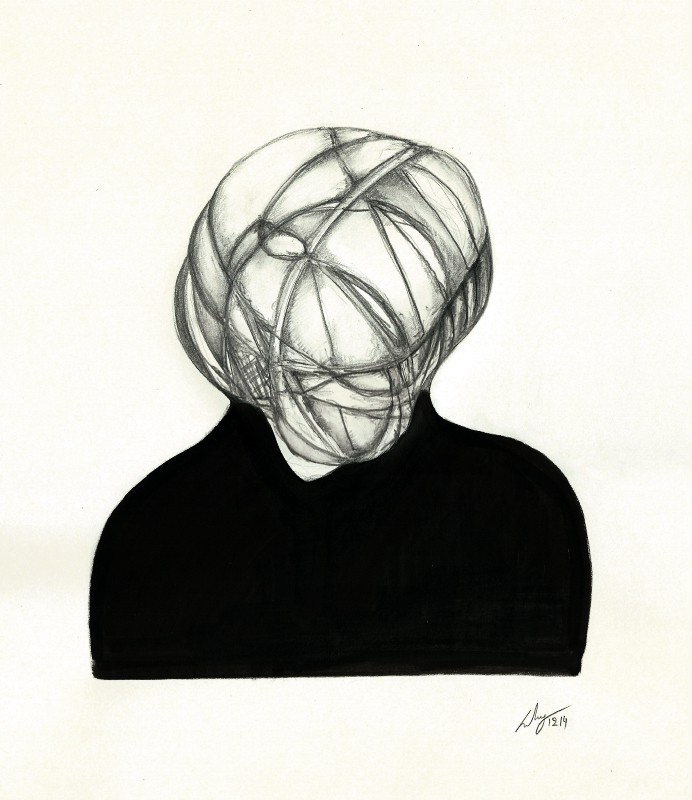 Graphite, posca, fine liner on paper, 2014. © Kyriakos Papageorgiou