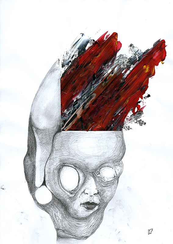 Graphite, acrylic on paper, 2015. © Kyriakos Papageorgiou